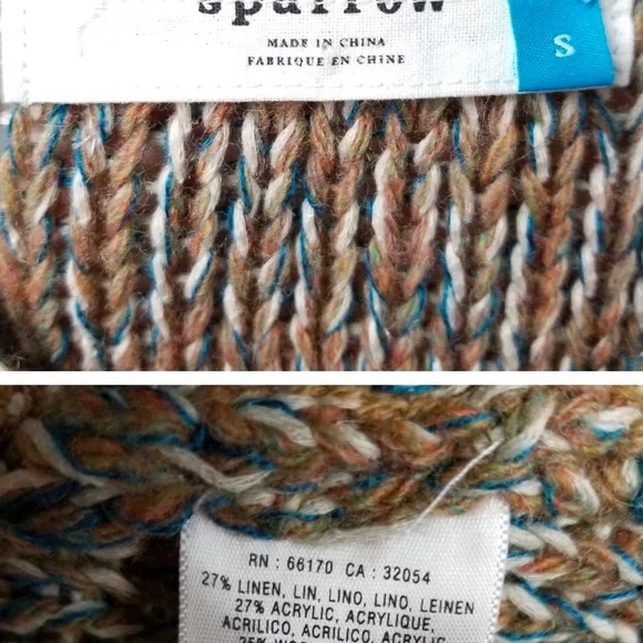 Cardigan size small with pockets
3/4 sleeve multi colored anthro sweater SPARROW - Picture 3 of 3